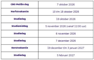 Vakantierooster Deel