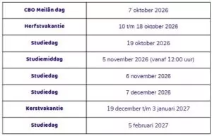 Vakantierooster Deel